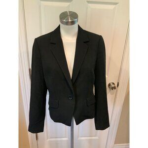 L.K. Bennett Black Single Button Blazer W/ Notch Collar, Size 8 (US)
